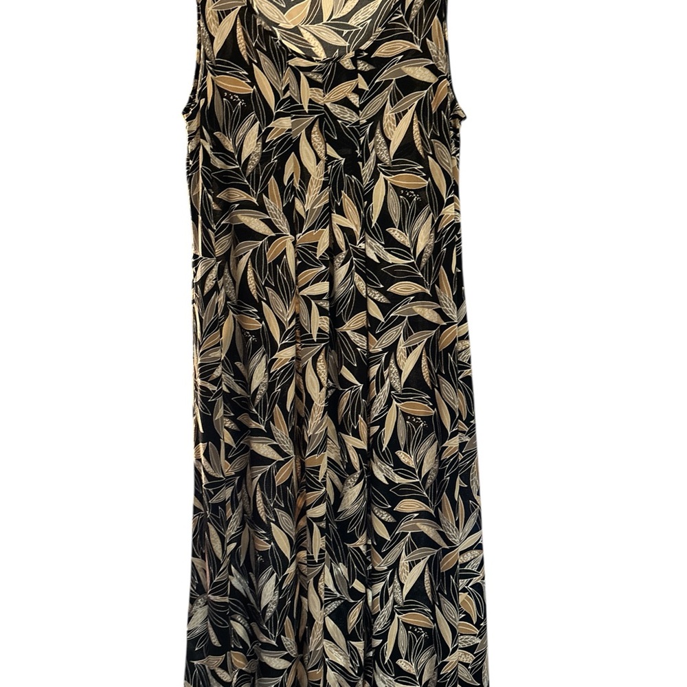 George Black Maxi Dress with Gold Leaf Print